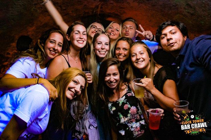 Clock Tower Bar Crawl ending at Prague's biggest rooftop CLUB
