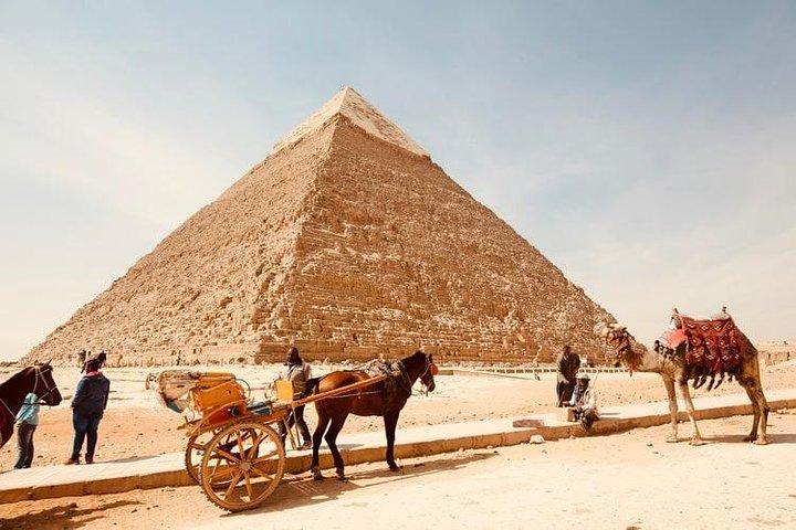 8 Hours Budget Cairo Layover Tours to Giza Pyramids Egyptian Museum & Bazaar