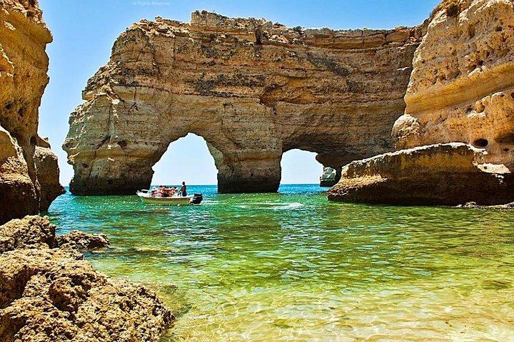 Benagil Cave by Boat + Carvoeiro + AlgarSeco Caves by Minivan from Lagos