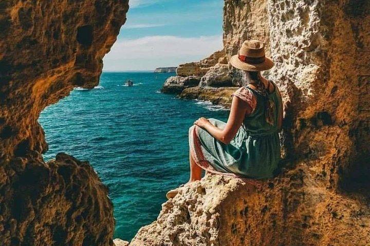 Benagil Cave by Boat + Carvoeiro + AlgarSeco Caves by Minivan from Lagos