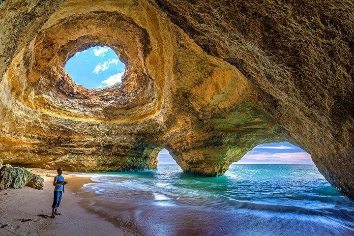 Benagil Cave by Boat + Carvoeiro + AlgarSeco Caves by Minivan from Lagos