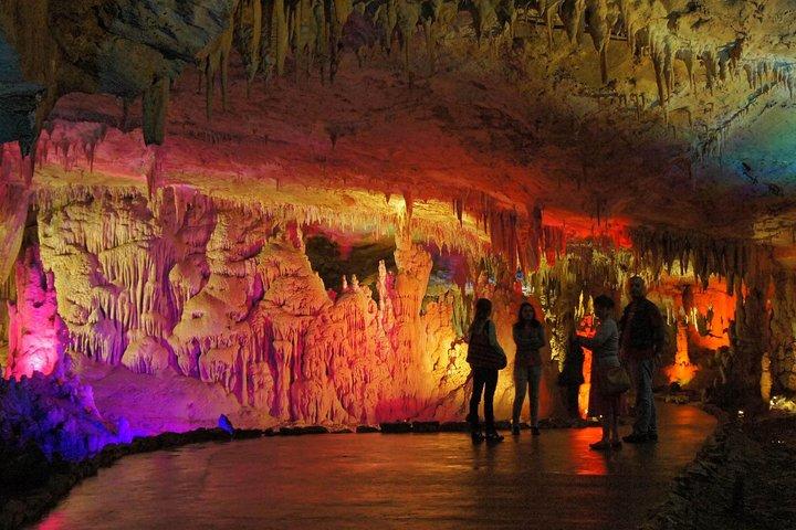 Prometheus cave, Martvili canyon, Okatse waterfall and Lomina lake from Kutaisi