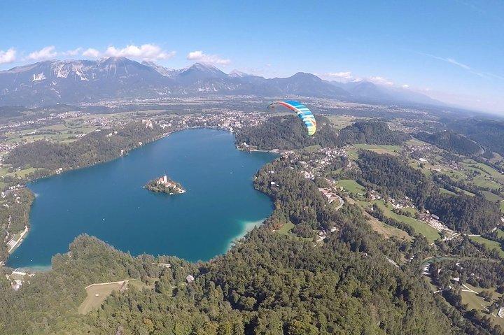 Paragliding above Lake Bled