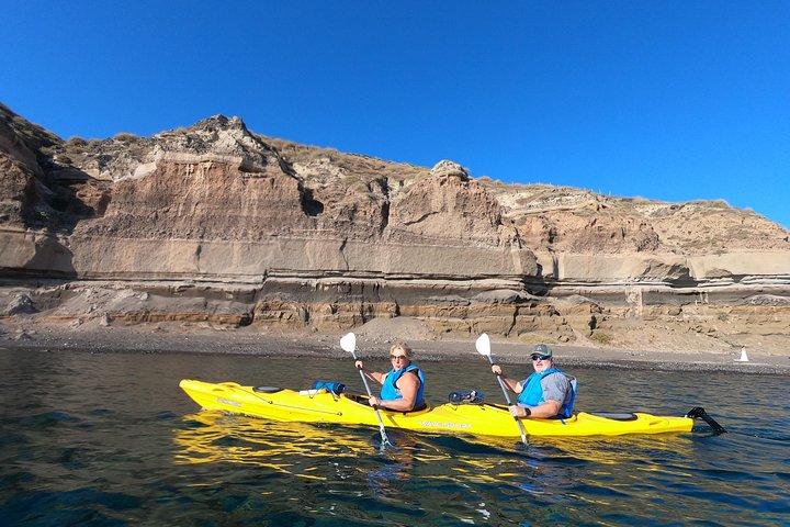 Small-Group Santorini Sea Caves Kayak Trip with Snorkeling & Picnic