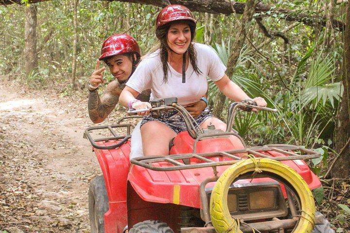 ATV shared experience, Ziplines and Cenote swim experience in one Adrenaline day