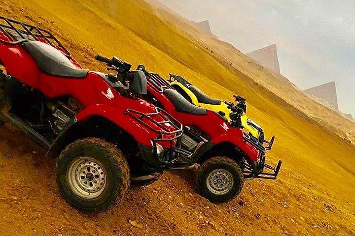 Quad bike ATV around the Desert of Giza Pyramids
