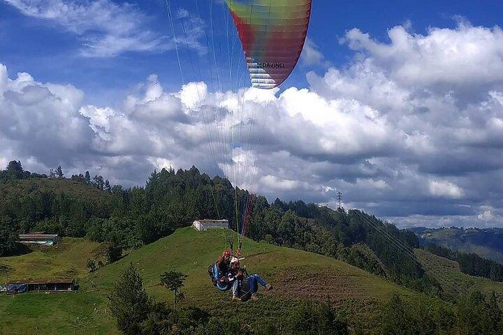 Flying Paragliding Over Medellín