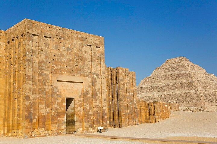 Giza Pyramids, Sphinx, Camel Ride and Sakkara Pyramids Day Tour