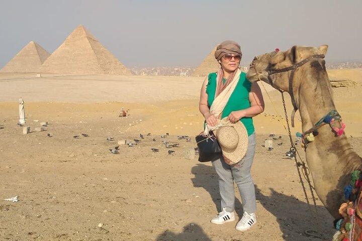 9 Hrs tour to Pyramids of Giza Dahshur Sakkara and Memphis incl Camel with Lunch