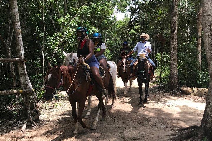 Horseback riding and ATV in the jungle, Ziplines, Cenote & Lunch