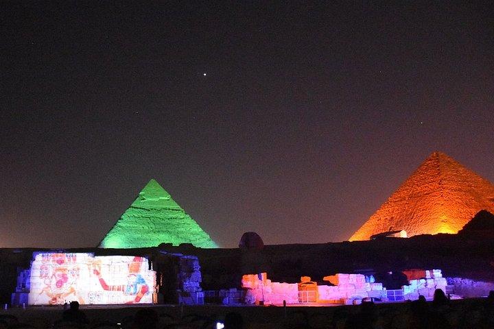 Sound and Light Show at Giza Pyramids including Private Transfer from Cairo