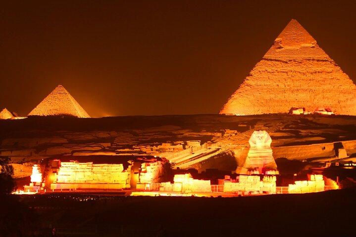 Sound and Light Show at Giza Pyramids including Private Transfer from Cairo