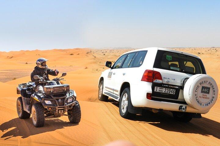 Dubai ATV Quadbike Desert Safari with Camel Ride Sand Boarding