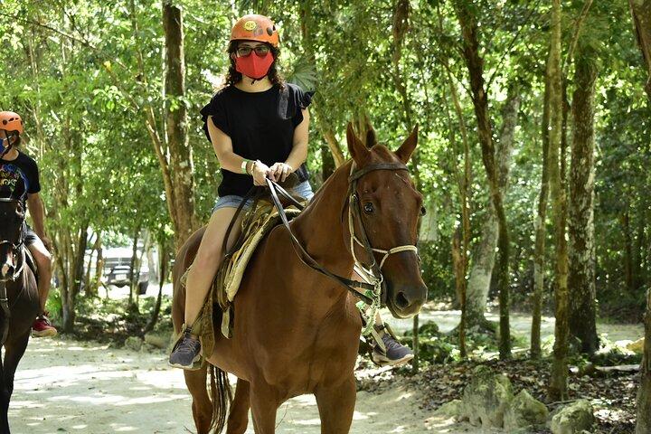 Horseback Riding & ATV Combo with Ziplines and Cenote Swimming