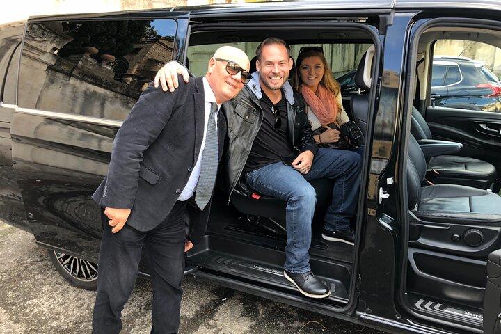 Fiumicino Airport private transfers with luxury Mercedes van