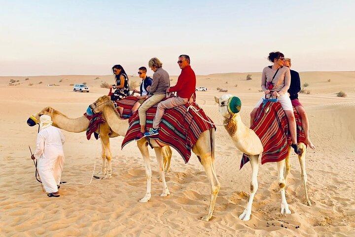 Premium Desert safari With Dune buggy camel ride BBQ dinner