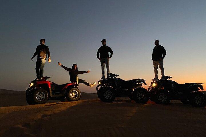 Dubai Desert Safari with ATV(optional)& Sandboarding Experience with BBQ Dinner