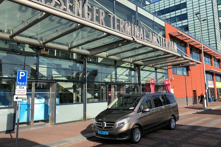 Schiphol airport to the cruise terminal IJmuiden. Private transfer.