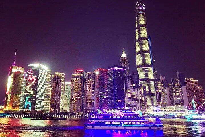 Shanghai Night River Cruise Tour with Xinjiang Style Dining Experience