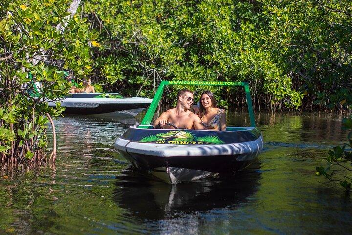 Jungle Tour adventure Cancun Speed Boat Through Mangrove