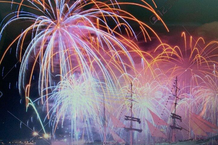 New Year's Eve on a Sailboat with Fireworks display in Lisbon