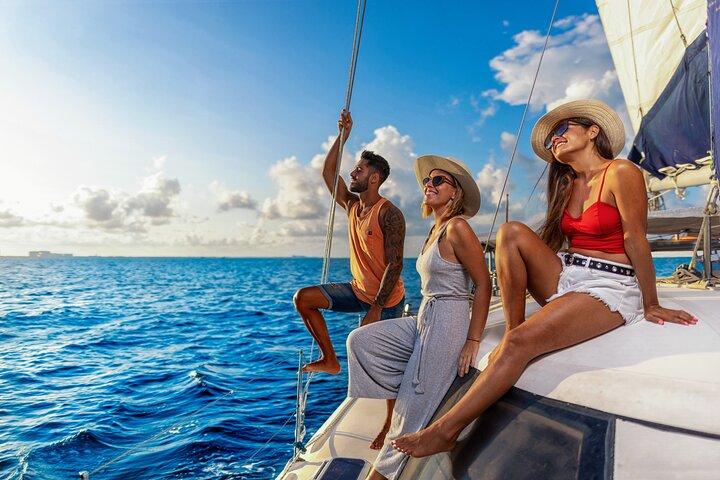 CATAMARAN to Isla Mujeres, Snorkel & Beach Club by Xcaret