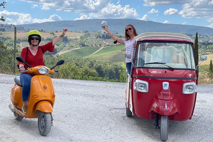 Tuscany Vespa & Wine Tour, lunch, medieval villages, wine tasting