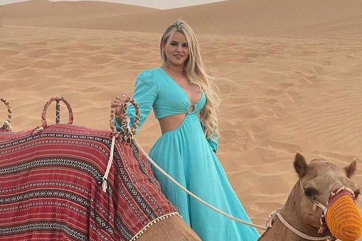 Private Evening Desert Safari Premium Camp: BBQ Camel & Sandboard