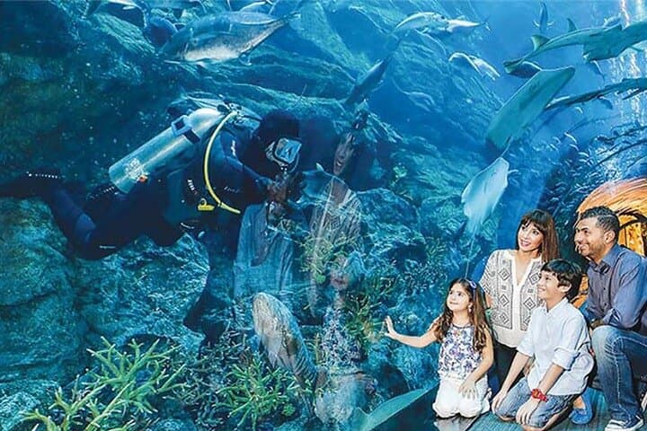 Full Day Dubai City Tour with Burj Khalifa & Underwater Zoo Ticket