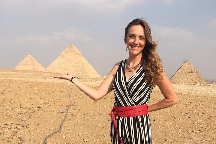 Giza pyramids and sphinx private Tour- camel ride, lunch ,shopping tour