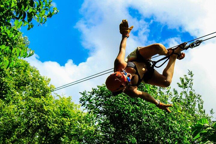 Amazing ATV Tour, Ziplines and Cenote Swim with Lunch and round trip included