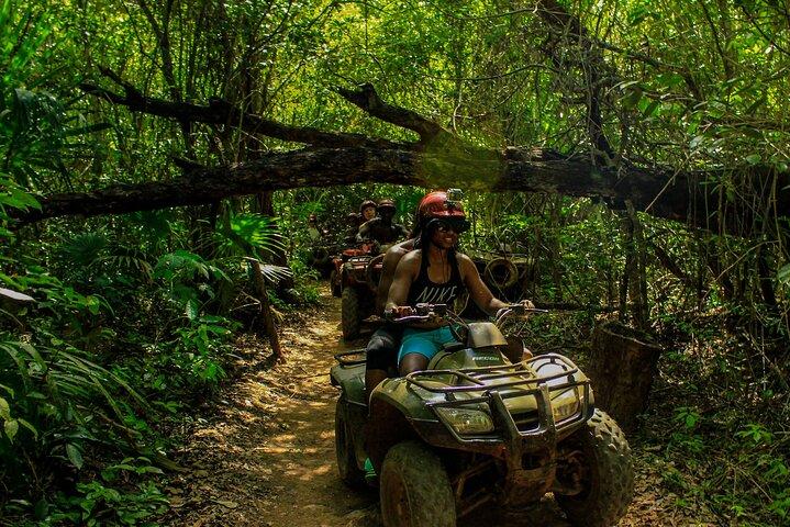 Amazing ATV Tour, Ziplines and Cenote Swim with Lunch and round trip included
