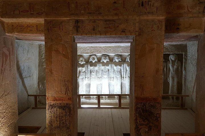 Giza pyramids, underground -tombs ,sphinx and Memphis museum