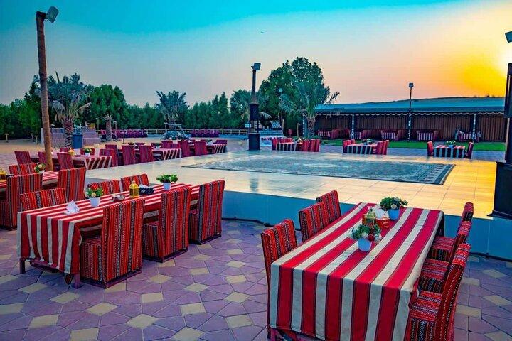 Premium Evening Dessert Safari with BBQ Dinner & Camel Ride