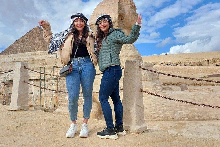 Giza pyramids & Sphinx with Nile Boat Felucca ride private tour