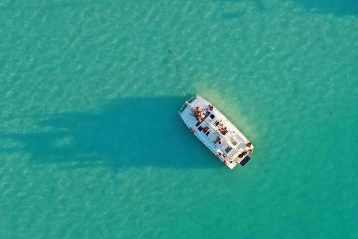 Catamaran Adventure: Sailing and Swimming in the Bacalar Lagoon