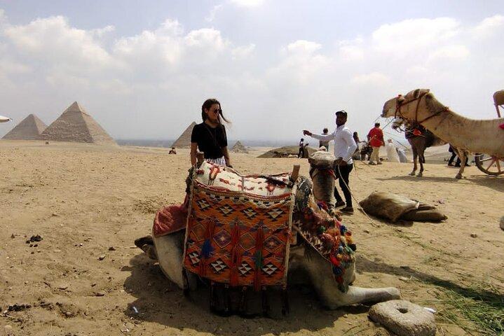 8-Hours Private Day Tour in Giza Pyramids, Memphis, and Saqqara with Camel Ride