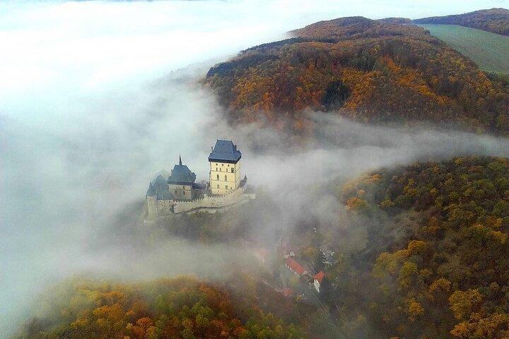 From Prague: Small-Group Karlstejn Castle & Koneprusy Caves Trip