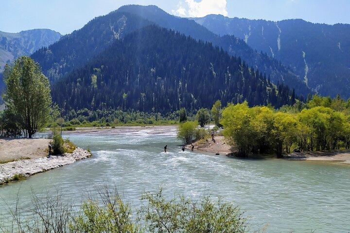 Issyk Lake & Bear waterfall in Turgen Gorge + Golden Man museum day tour