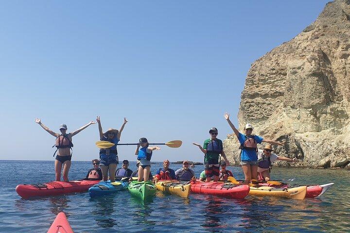 Santorini Sea Kayak – Volcanic Cliffs, Hidden Sea Caves & Picnic