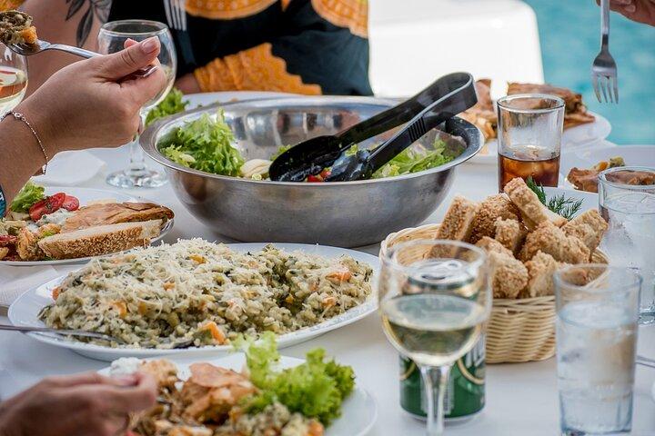 Athens Semi private Morning Catamaran cruise with meal & drinks
