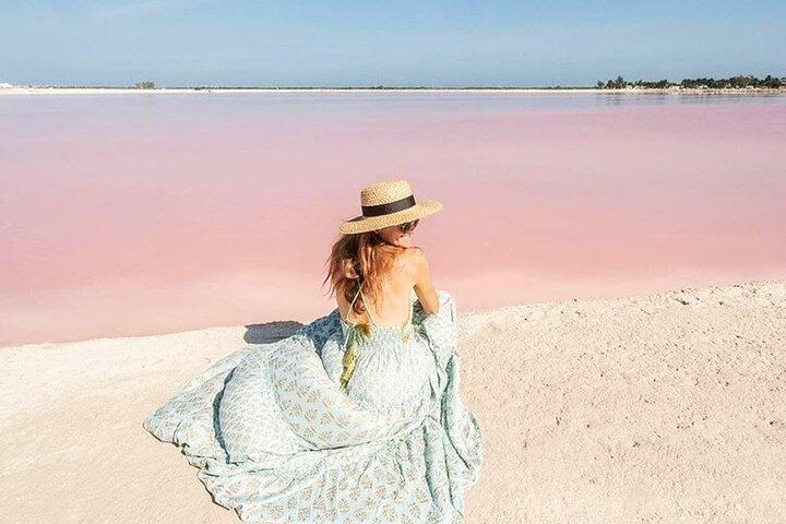 Discover a Pink Lagoon in The Coloradas with Transportation from Cancún