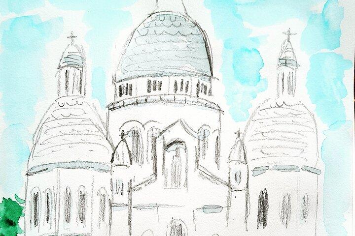Drawing workshop / creative notebook during an unusual walk in Montmartre