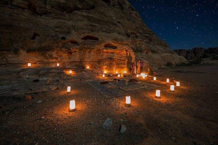 Cooking outside in little Petra between the Mountains.