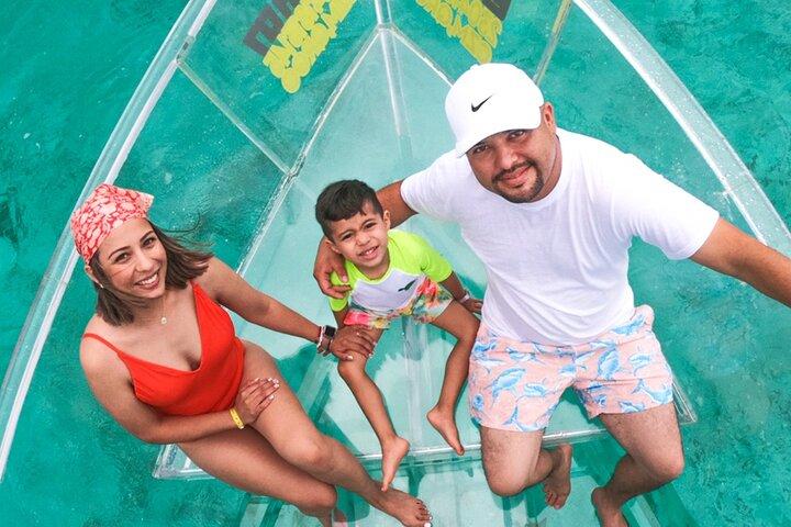 Excursion to Reefs in a transparent boat from Cancun