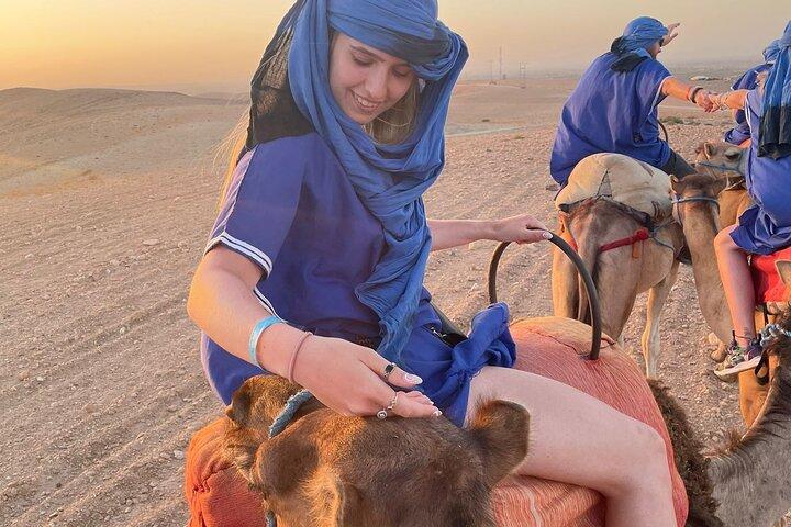 Agafay desert sunset camel ride Tour from Marrakech