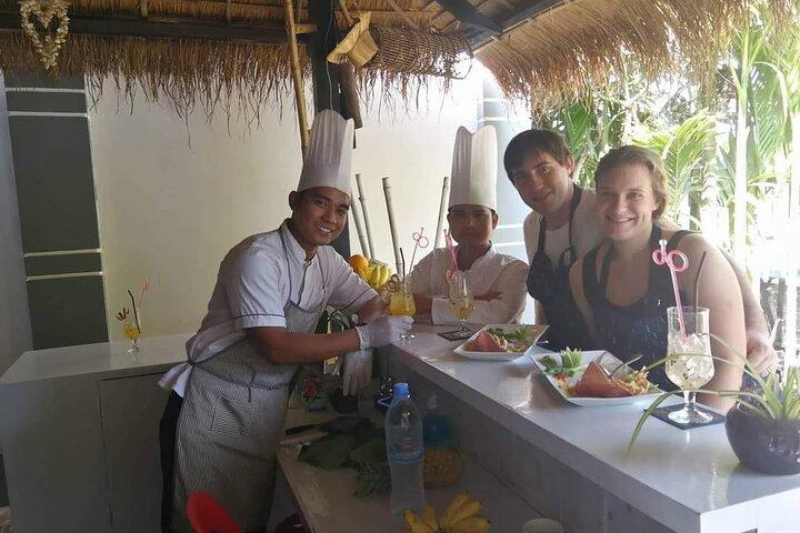 The Traditional Khmer Cooking Class at The rice field With Greenery