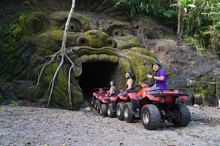 Bali Quad Bike Through Gorilla Cave - Monkey Forest and Waterfall