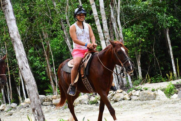 ATV (shared), Horse Back Riding, Ziplines, & Cenote from Cancún