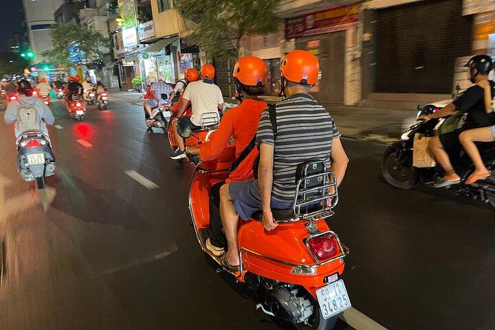 Saigon Vespa By Night Street Food With Female Riders Ao Dai